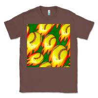 Chestnut softball fire ball seamless pattern Classic Tee - BundleAndBundleShop