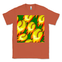 Copper softball fire ball seamless pattern Classic Tee - BundleAndBundleShop