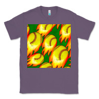 Lavender softball fire ball seamless pattern Classic Tee - BundleAndBundleShop