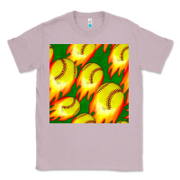 Lilac softball fire ball seamless pattern Classic Tee - BundleAndBundleShop
