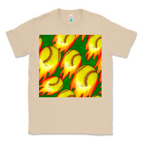 Mushroom softball fire ball seamless pattern Classic Tee - BundleAndBundleShop