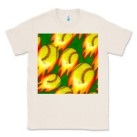 Natural softball fire ball seamless pattern Classic Tee - BundleAndBundleShop