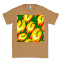 Toasted Coconut softball fire ball seamless pattern Classic Tee - BundleAndBundleShop