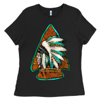 Black indian headdress arrowhead Ladies Tee - Jasminsmagicworld