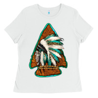 White indian headdress arrowhead Ladies Tee - Jasminsmagicworld
