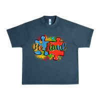 Midnight Navy be kind autism Urban Heavy Tee - LillyAllenDesigns