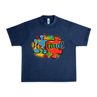 Navy be kind autism Urban Heavy Tee - LillyAllenDesigns