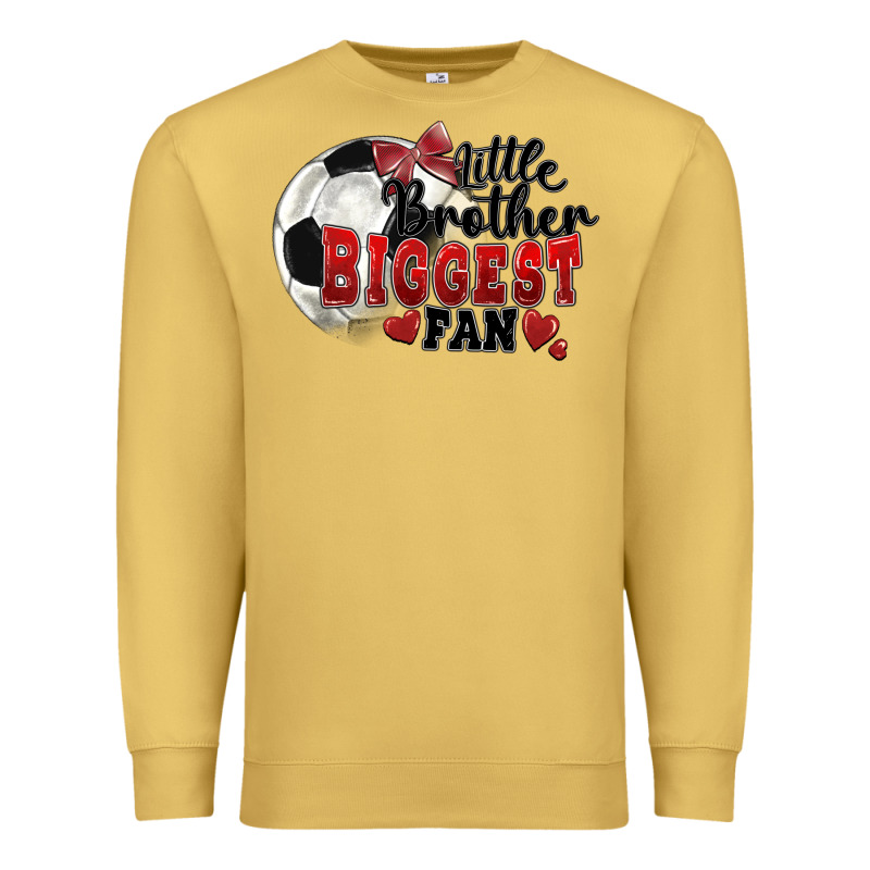 Little Brother Biggest Fan Soccer Premium Sweatshirt by FaDigitalArtStudio | Teevron
