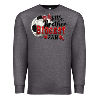 Charcoal Heather little brother biggest fan soccer Premium Sweatshirt - FaDigitalArtStudio