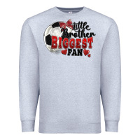 Heather Grey little brother biggest fan soccer Premium Sweatshirt - FaDigitalArtStudio