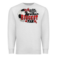 Oatmeal Heather little brother biggest fan soccer Premium Sweatshirt - FaDigitalArtStudio