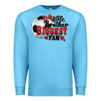Ocean Blue little brother biggest fan soccer Premium Sweatshirt - FaDigitalArtStudio