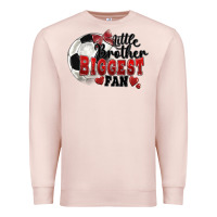 Pale Pink little brother biggest fan soccer Premium Sweatshirt - FaDigitalArtStudio