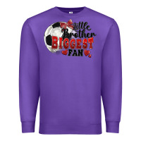 Purple little brother biggest fan soccer Premium Sweatshirt - FaDigitalArtStudio