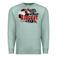 Seafoam little brother biggest fan soccer Premium Sweatshirt - FaDigitalArtStudio