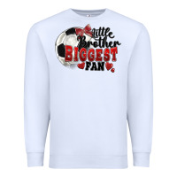 White little brother biggest fan soccer Premium Sweatshirt - FaDigitalArtStudio