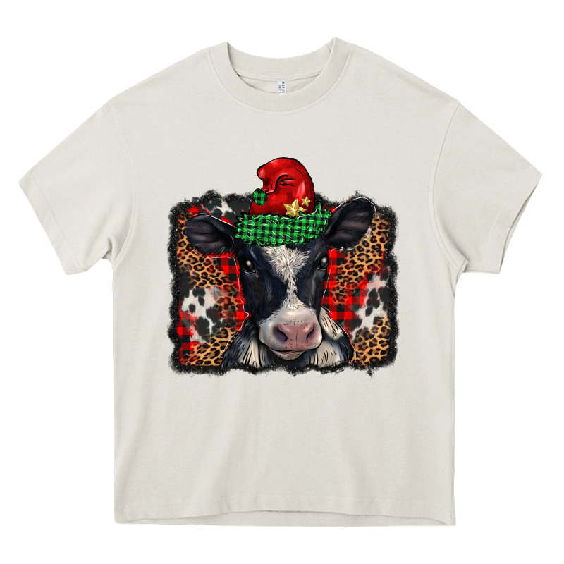 Christmas Black And White Baby Cow Heavy Core Tee by BarkalooDesign | Teevron