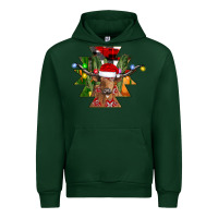 Forest Green longhorn Aztec Christmas Urban Hoodie - CowhideDigitalArt