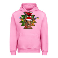 Fuchsia Pink longhorn Aztec Christmas Urban Hoodie - CowhideDigitalArt