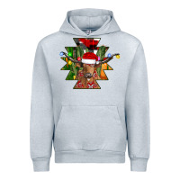 Heather Grey longhorn Aztec Christmas Urban Hoodie - CowhideDigitalArt