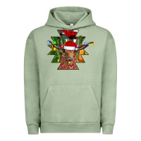 Pigment Oil Green longhorn Aztec Christmas Urban Hoodie - CowhideDigitalArt