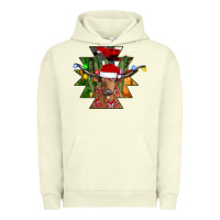 Pigment Pistachio longhorn Aztec Christmas Urban Hoodie - CowhideDigitalArt