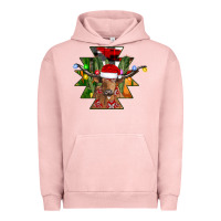 Pigment Salmon longhorn Aztec Christmas Urban Hoodie - CowhideDigitalArt