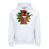 White longhorn Aztec Christmas Urban Hoodie - CowhideDigitalArt
