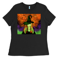 Black halloween witch tumbler Ladies Tee - Jasminsmagicworld