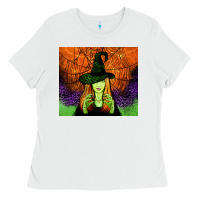 White halloween witch tumbler Ladies Tee - Jasminsmagicworld