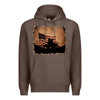 Coffee America Western Cowboy and Cowgirl Leopard Frame Premium Hoodie - CowCowDesign