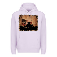 Lilac America Western Cowboy and Cowgirl Leopard Frame Premium Hoodie - CowCowDesign