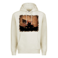 Oatmeal Heather America Western Cowboy and Cowgirl Leopard Frame Premium Hoodie - CowCowDesign