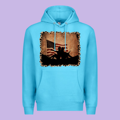 America Western Cowboy And Cowgirl Leopard Frame Premium Hoodie Designed By Cowcowdesign