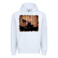 White America Western Cowboy and Cowgirl Leopard Frame Premium Hoodie - CowCowDesign