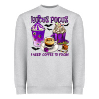 Heather Grey Hocus Pocus I Need Coffee to Focus Heavyweight Sweatshirt - texasbilliewilder