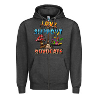 Charcoal Heather Love support advocate Zipper Hoodie - CowGirlArtShop