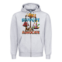 Heather Grey Love support advocate Zipper Hoodie - CowGirlArtShop