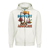 Oatmeal Heather Love support advocate Zipper Hoodie - CowGirlArtShop