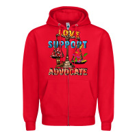 Red Love support advocate Zipper Hoodie - CowGirlArtShop