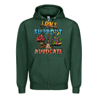 Sports Green Love support advocate Zipper Hoodie - CowGirlArtShop