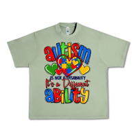 Oil Green autism is not a disability it's a different abilit Urban Heavy Tee - LillyAllenDesigns