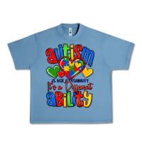 Pebble Blue autism is not a disability it's a different abilit Urban Heavy Tee - LillyAllenDesigns