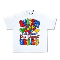 White autism is not a disability it's a different abilit Urban Heavy Tee - LillyAllenDesigns