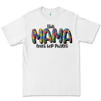 White this mama loves her puzzle Premium Tee - MaliasSmallBusiness