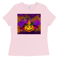 Bubblegum Pink halloween jack o'lantern tumbler Ladies Tee - Jasminsmagicworld