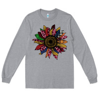 Heather Grey Cheetah Christmas Sunflower Long Sleeve Tee - Bettercallsaul