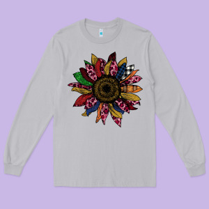 Cheetah Christmas Sunflower Long Sleeve Tee Designed By Bettercallsaul