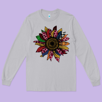 Cheetah Christmas Sunflower Long Sleeve Tee Designed By Bettercallsaul