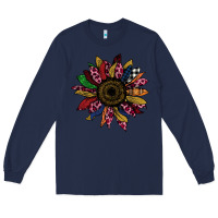Navy Cheetah Christmas Sunflower Long Sleeve Tee - Bettercallsaul